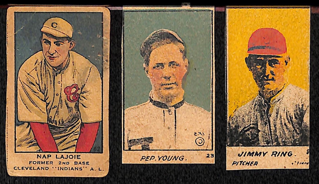 Three 1920's Strip Cards w. Nap Lajoie (HOF) 